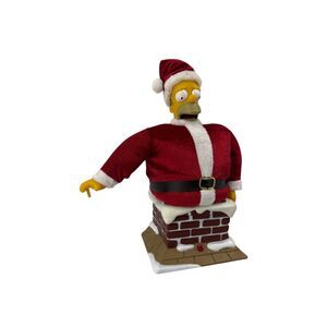 Simpson holiday talking figurine vintage 2004 santa homer stuck in chimney